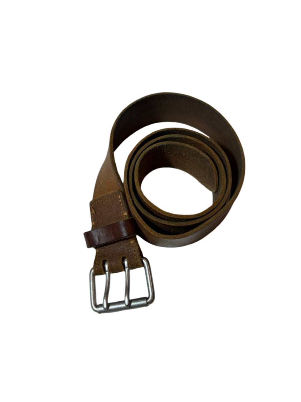 Banana Republic Mens 34 Brown Leather Double Prong Belt Made in Italy